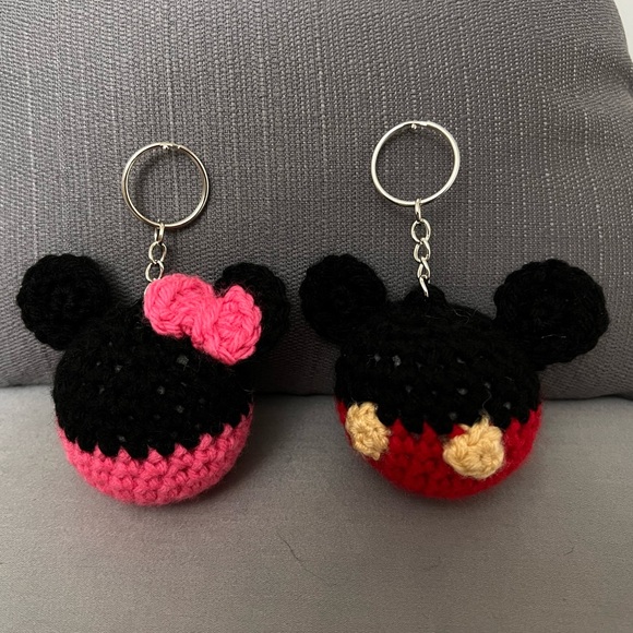 Minnie & Mickey Mouse Handmade Crochet Keychain Gift Set - Picture 2 of 6